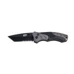 Smith & Wesson SWMP7TS M&P Cuchillo plegable 3.4" Black Combo Tanto Blade, mangos de aluminio gris con inserciones de caucho negro